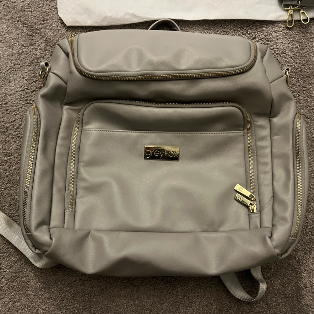 Grey fox diaper bag